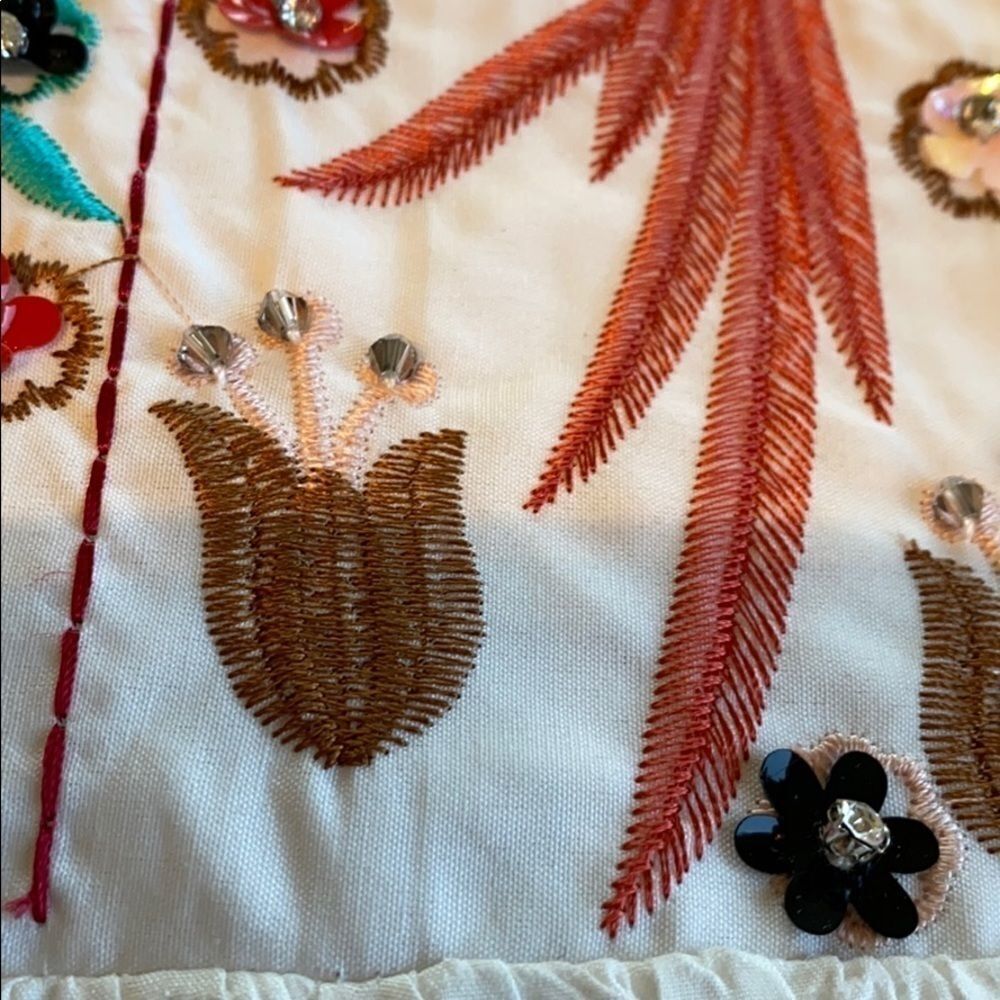 White Embroidered Tassel-Tie Open Front Top M‎ - Picture 12 of 14